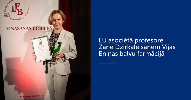 LU asociētā profesore Zane Dzirkale saņem Vijas Eniņas balvu farmācijā