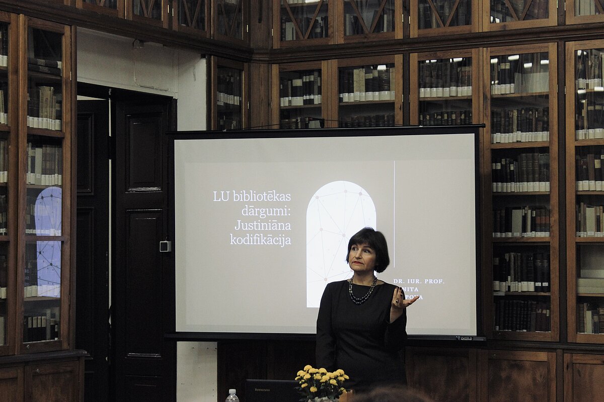 Par Justiniāna kodifikācijas nozīmi dažādos vēstures periodos uzstājās tiesību zinātņu doktore un profesore Sanita Osipova.