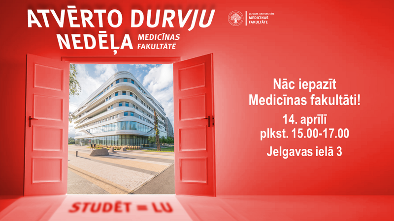 Vidusskolēni gaidīti Medicīnas fakultātes atvērto durvju dienā