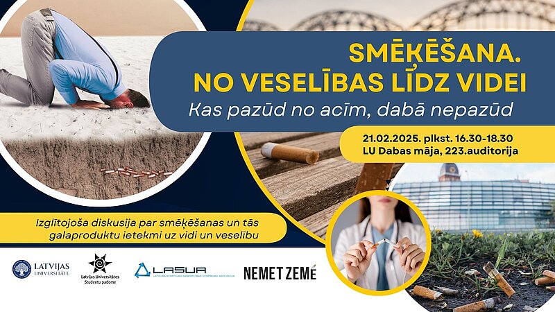 Aicina uz sarunām ar ekspertiem par smēķēšanas ietekmi uz vidi un veselību